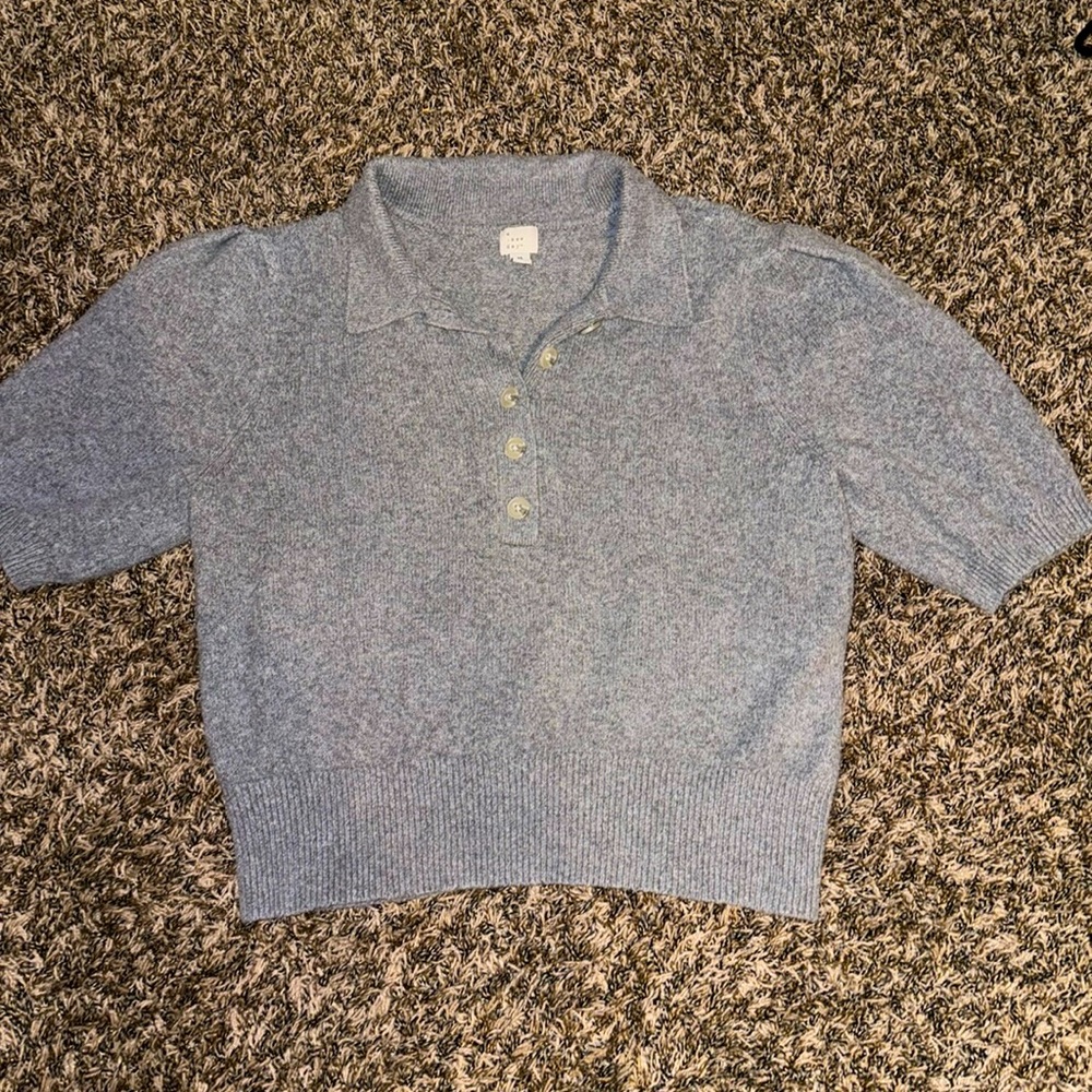 Grey Quarter Sleeve Sweater